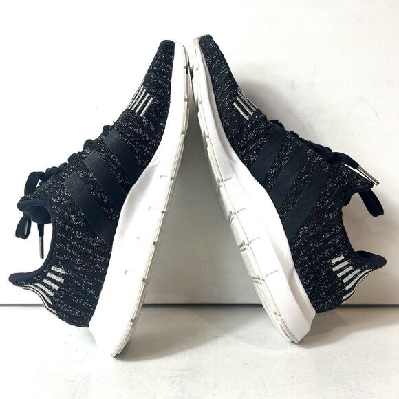 adidas Swift Run Womens 9 Black Silver White Running Shoe EG7984 Low Top Lace Up - Picture 6 of 11